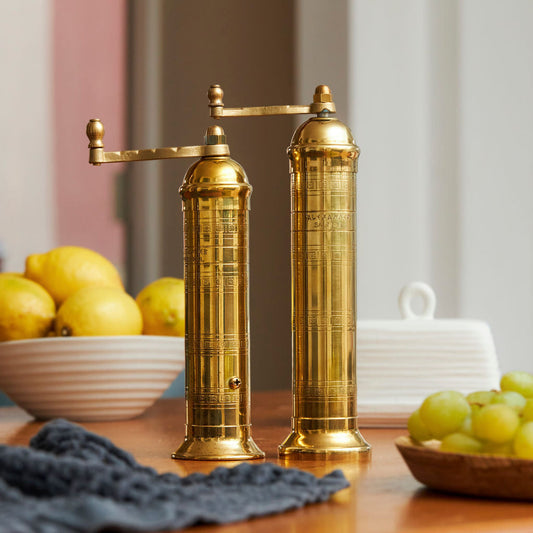Alexander (Atlas) Brass Salt and Pepper Mills, Set of 2