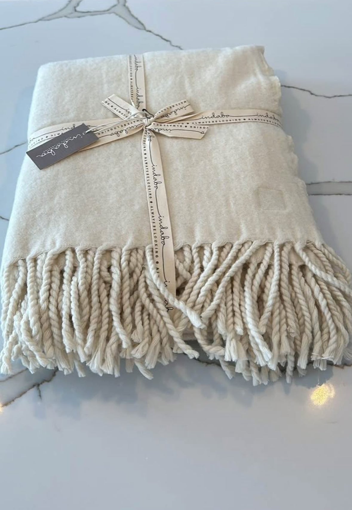 Alpes Merino Wool Throw, Cream