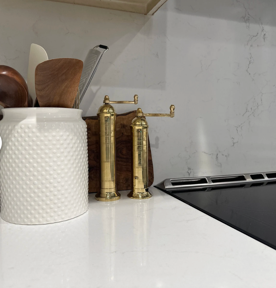 Alexander (Atlas) Brass Salt and Pepper Mills, Set of 2