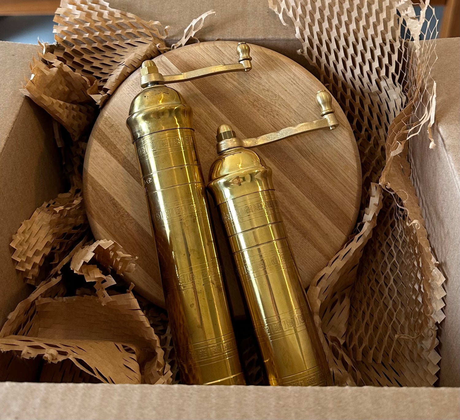 Brass Salt & Pepper Set Gift Box