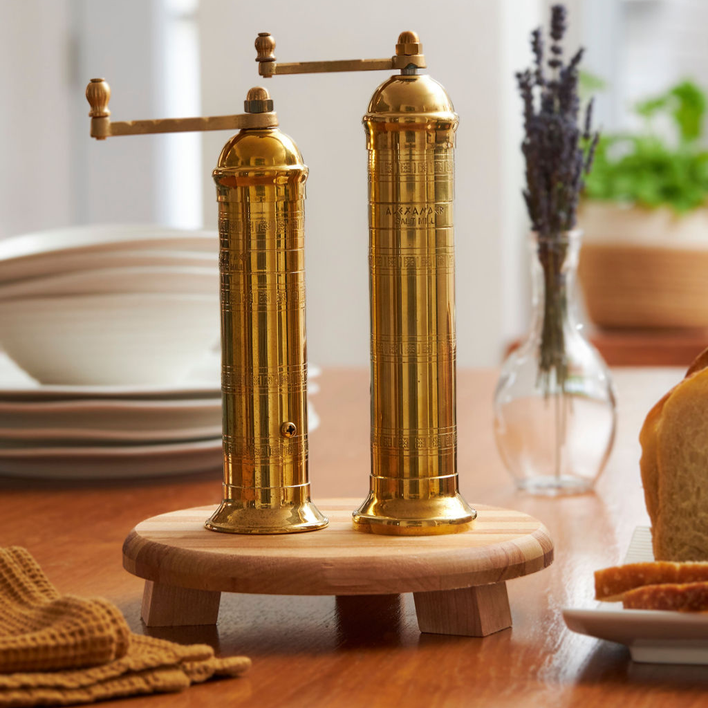 Alexander (Atlas) Brass Salt & Pepper Mill Set Gift Box