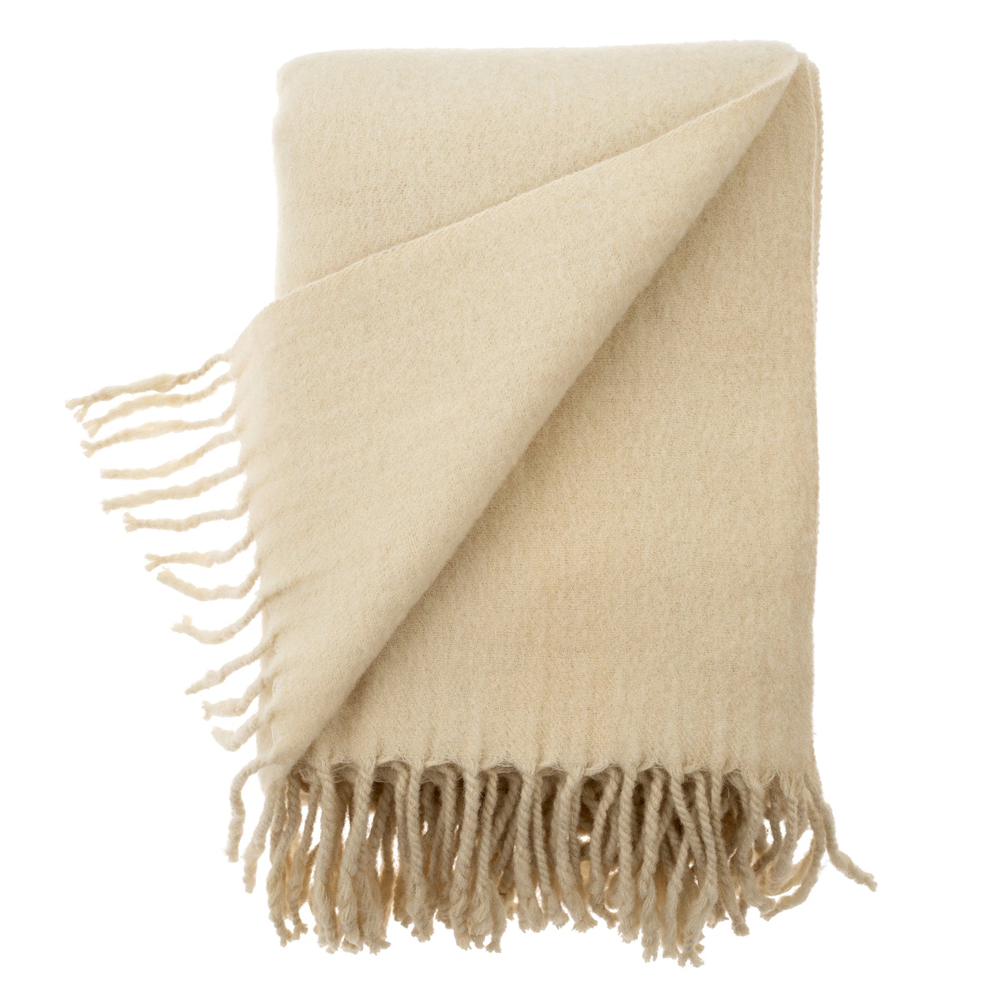 Mila Merino Wool Throw, Cream