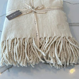 Alpes Merino Wool Throw, Cream
