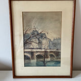 Vintage French Aquarelle Painting
