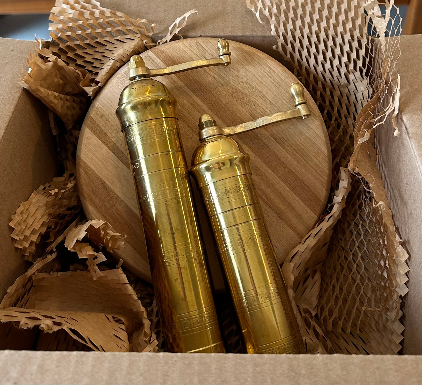 Alexander (Atlas) Brass Salt & Pepper Mill Set Gift Box